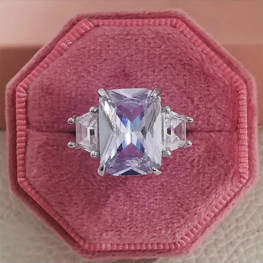 NEW ENGAGEMENT S925 STERLING SILVER DIAMOND RING, BEAUTIFUL RING, SHINY RING. - Picture 6 of 6